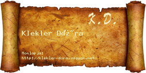 Klekler Dóra névjegykártya