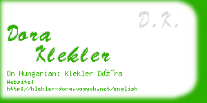 dora klekler business card